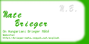 mate brieger business card