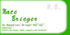 mate brieger business card